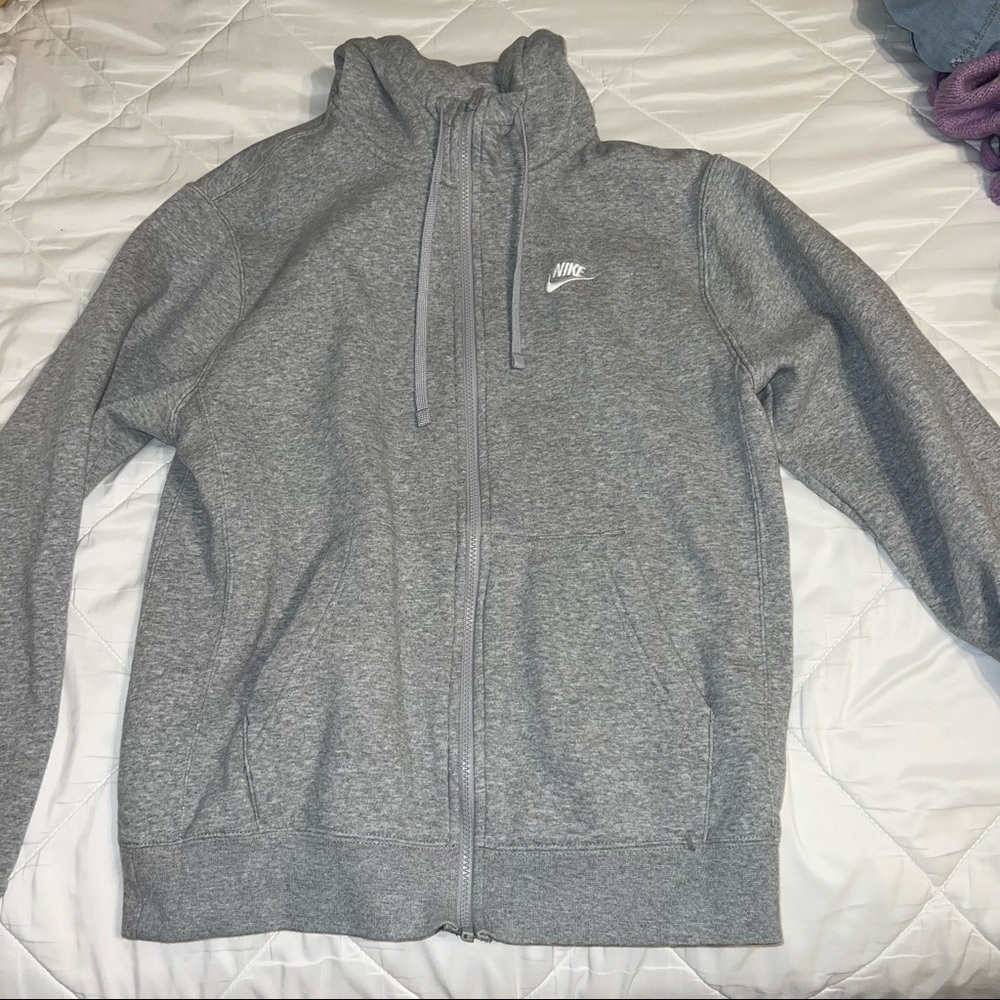 Nike Men's Full-Zip Grey Hoodie